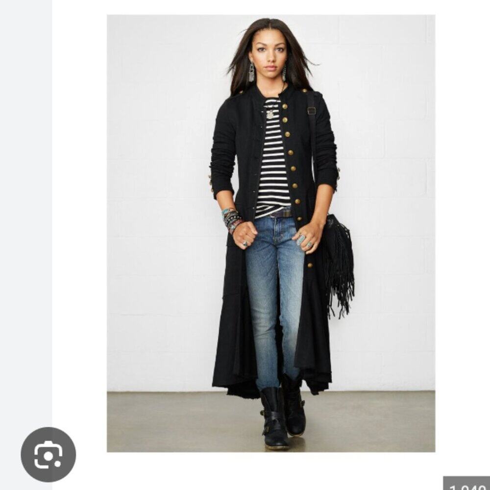 Ralph Lauren Denim Supply Military Maxi Jacket Officers Coat Cardigan Duster L - Picture 3 of 15